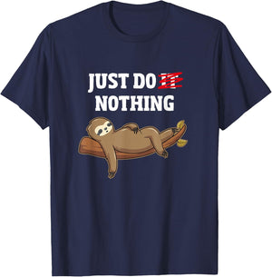 Just Do Nothing - Funny Lazy Sloth T-Shirt - T-Shirt | Navy
