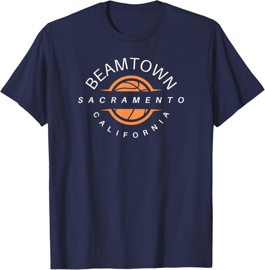 Beam Town City Swish, Sacramento California T-Shirt - T-Shirt | Navy