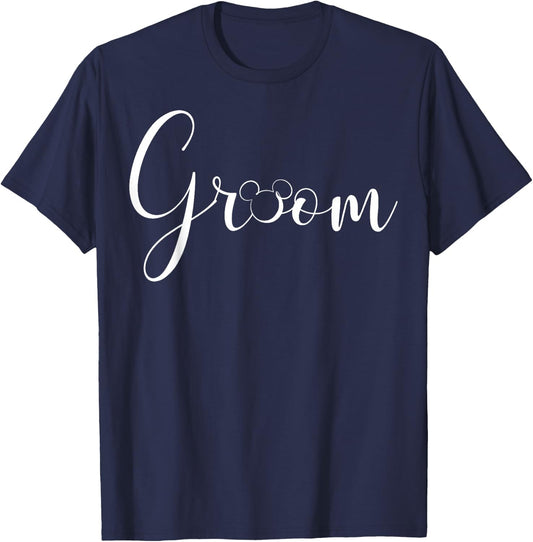 Disney Mickey and Friends Mickey Groom Typographic T-Shirt - T-Shirt | Navy