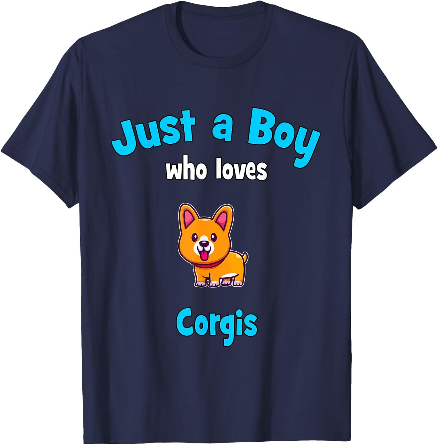Corgi Shirt for Boys | Kids Corgi T-Shirt - T-Shirt | Navy