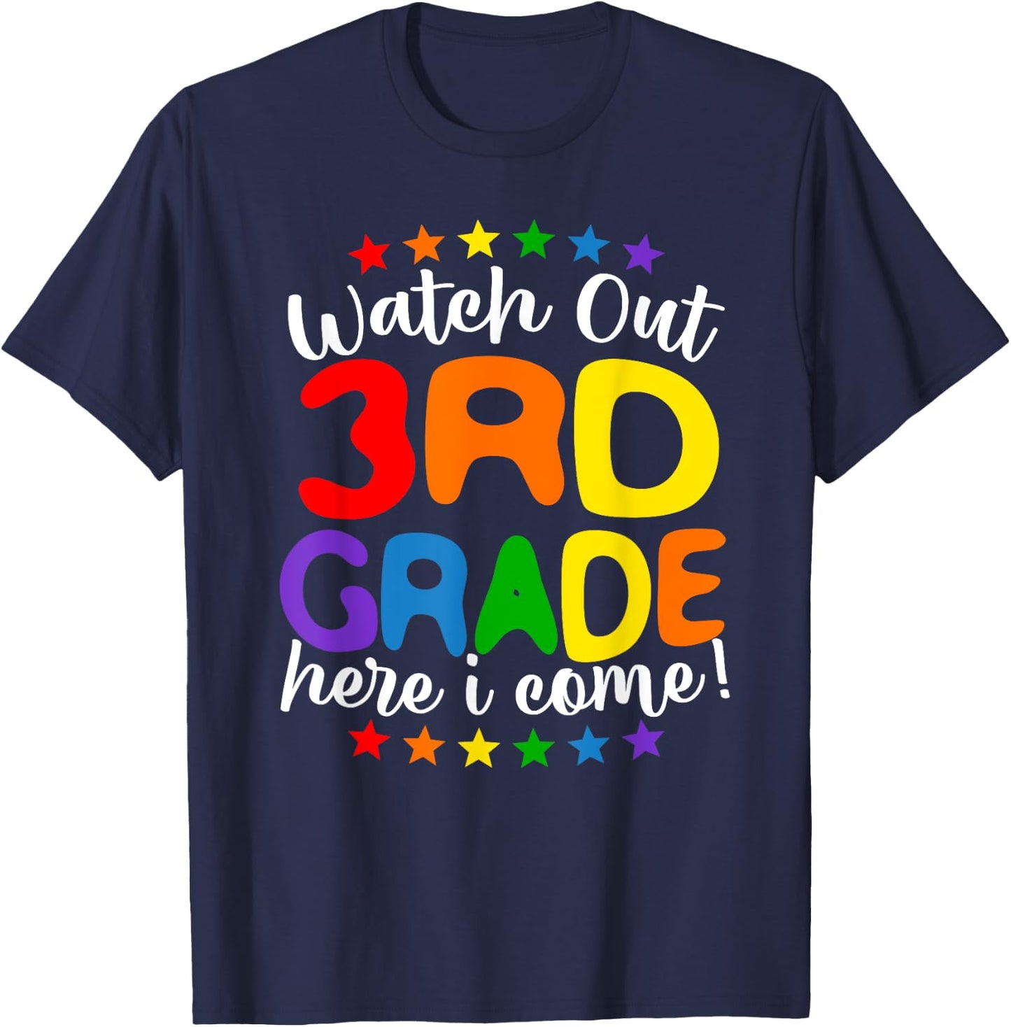 Kids 3rd Grade Here I Come Teacher Girls Boys Back To School T-Shirt - T-Shirt | Navy