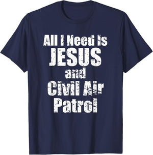 Jesus and Civil Air Patrol Funny for Christian CAP Cadets T-Shirt - T-Shirt | Navy