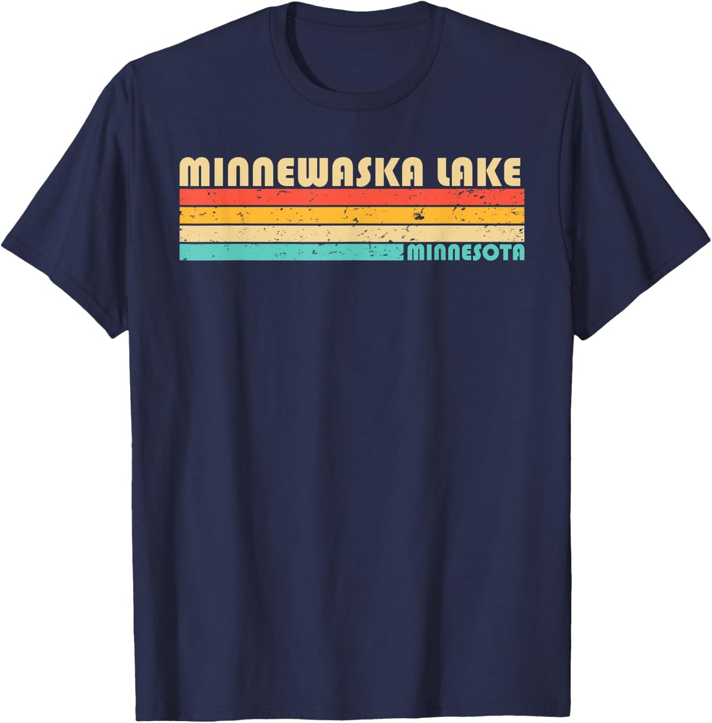 MINNEWASKA LAKE MINNESOTA Funny Fishing Camping Summer Women Kids T-Shirt - T-Shirt | Navy