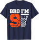 Basketball 9th Birthday Boy Bro I’m 9 Year Old Bday Party T-Shirt - T-Shirt | Navy