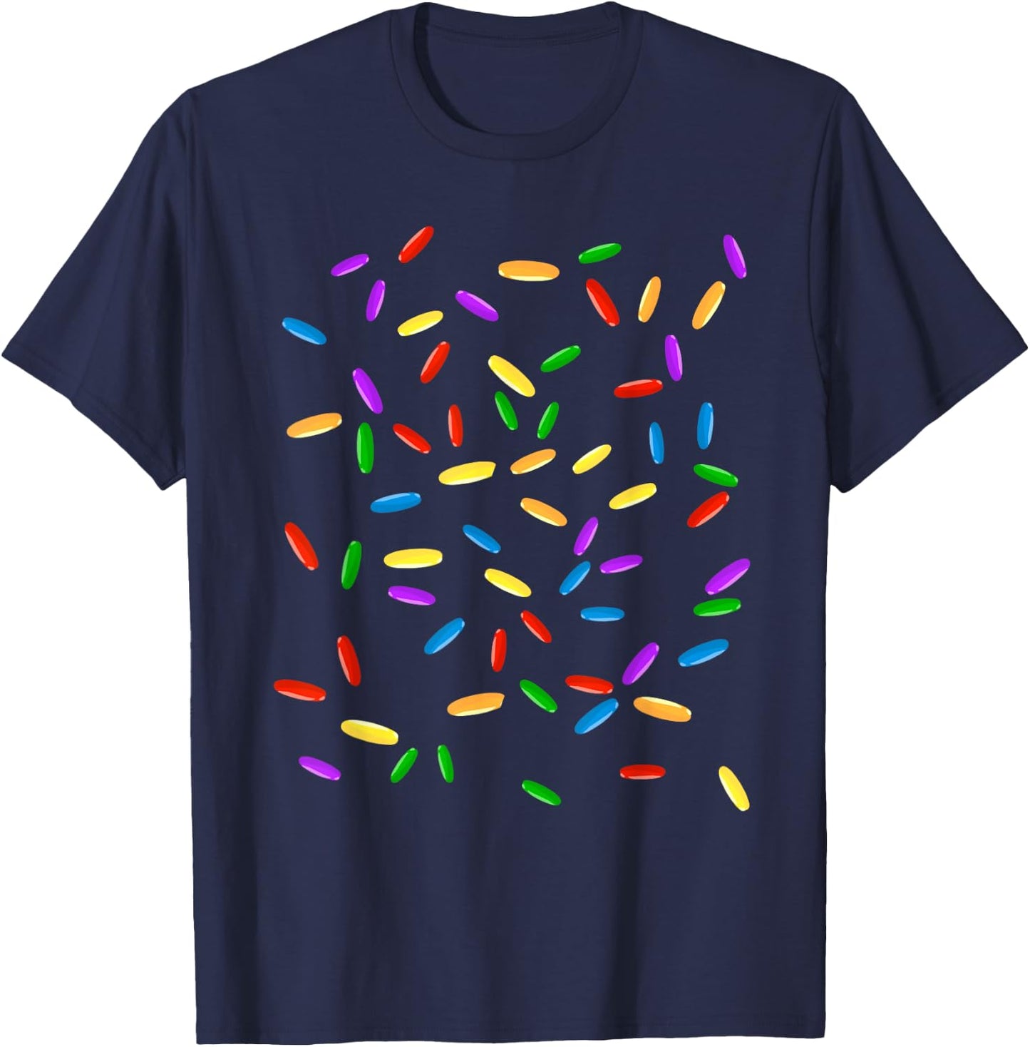 Cool Lazy Rainbow Sprinkles Ice Cream Halloween Costume Gift T-Shirt - T-Shirt | Navy