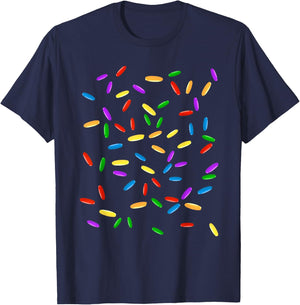 Cool Lazy Rainbow Sprinkles Ice Cream Halloween Costume Gift T-Shirt - T-Shirt | Navy