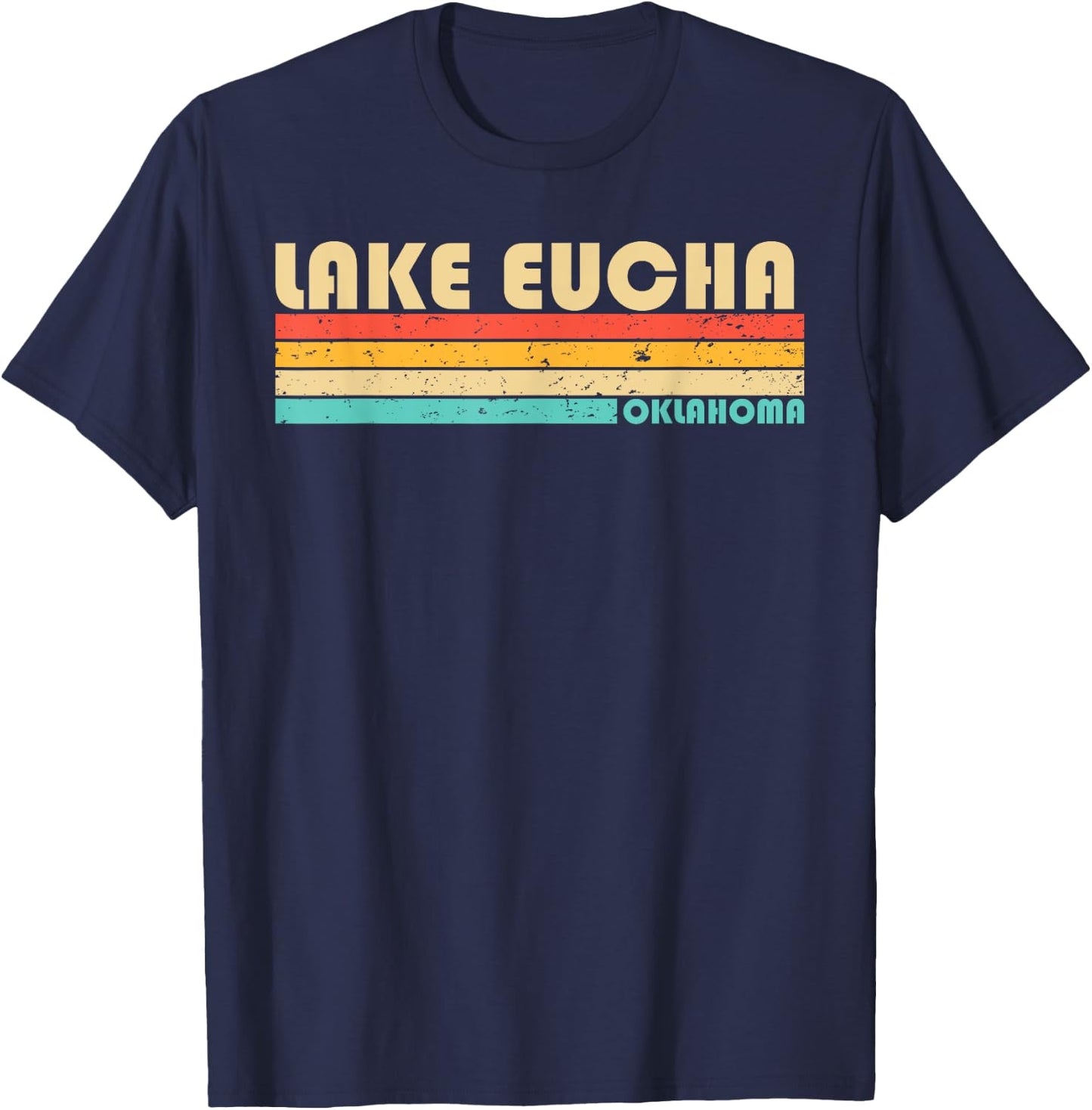 LAKE EUCHA OKLAHOMA Funny Fishing Camping Summer Women Kids T-Shirt - T-Shirt | Navy