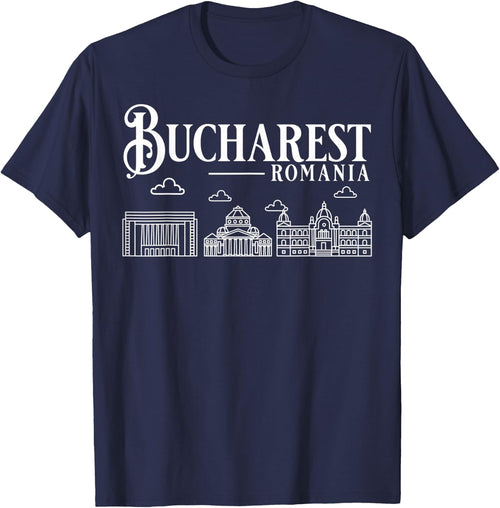 Bucharest Romania City Skyline Map Travel