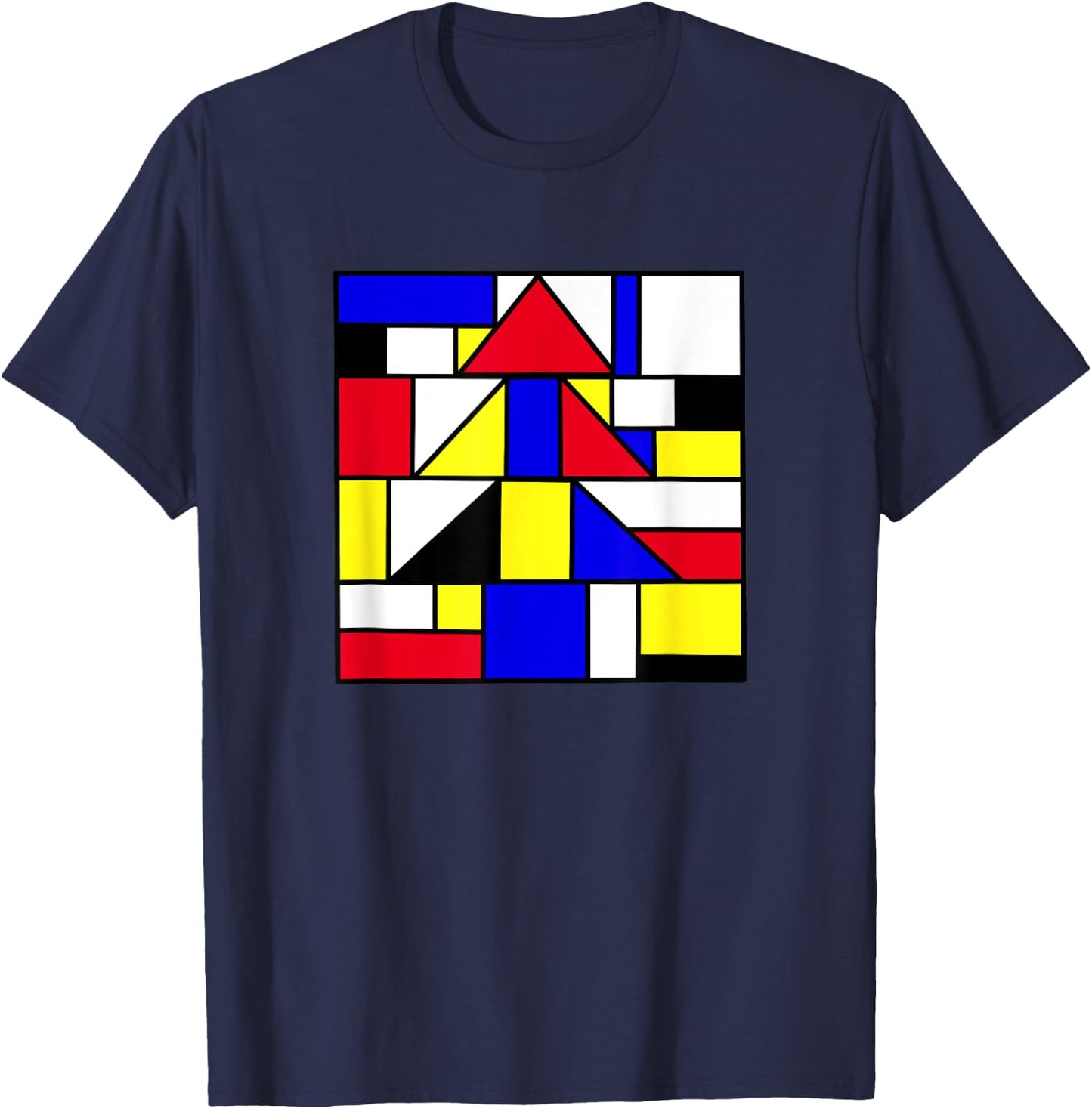 Mondrian inspired abstract primary colors geometric T-Shirt - T-Shirt | Navy