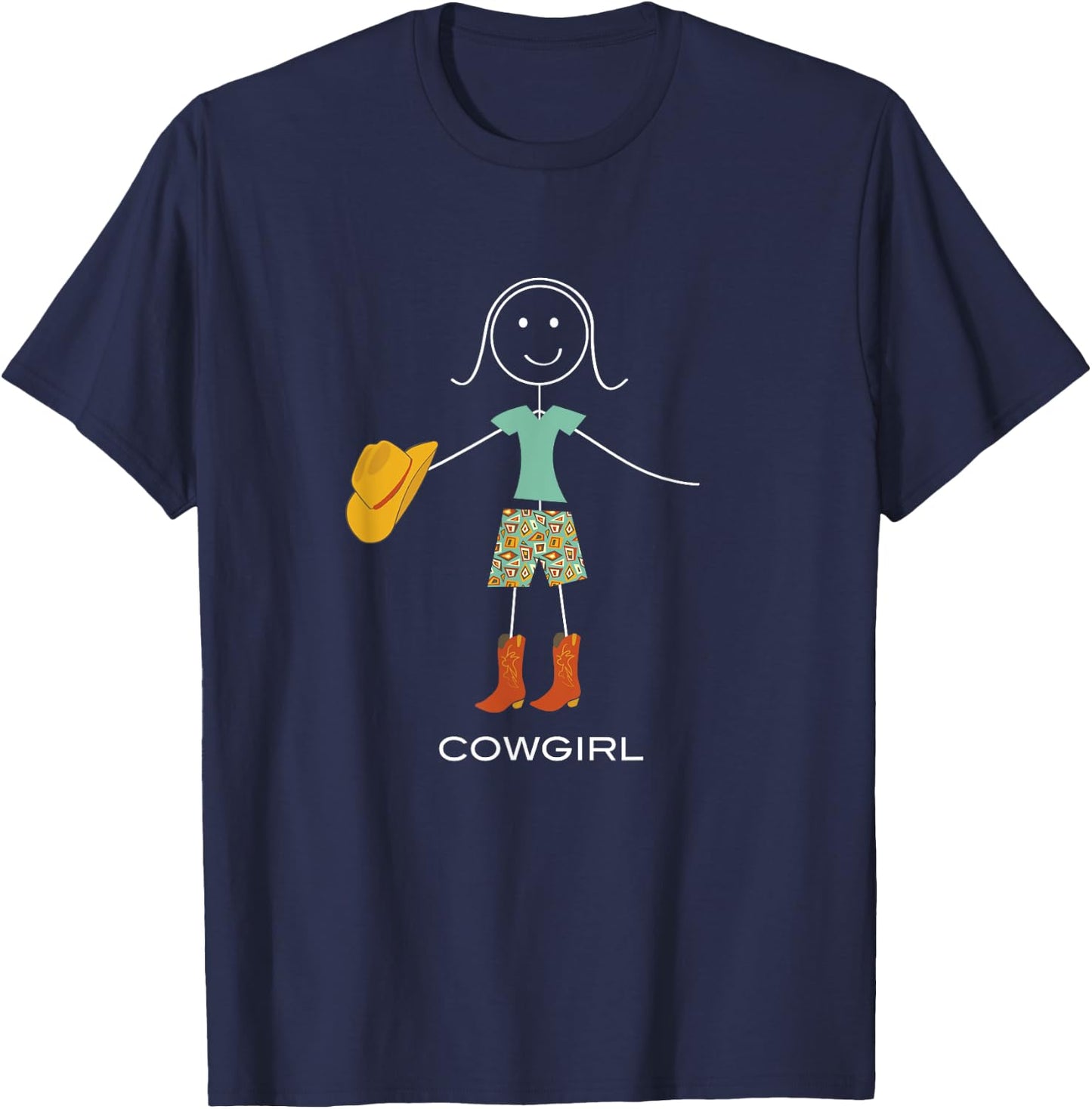 Funny Women's Cowgirl Girl Rodeo Horse Rancher T-Shirt - T-Shirt | Navy