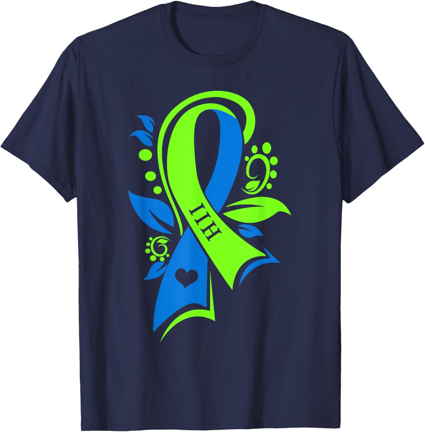 IIH Pseudotumor Cerebri Idiopathic Intracranial Hypertension T-Shirt - T-Shirt | Navy
