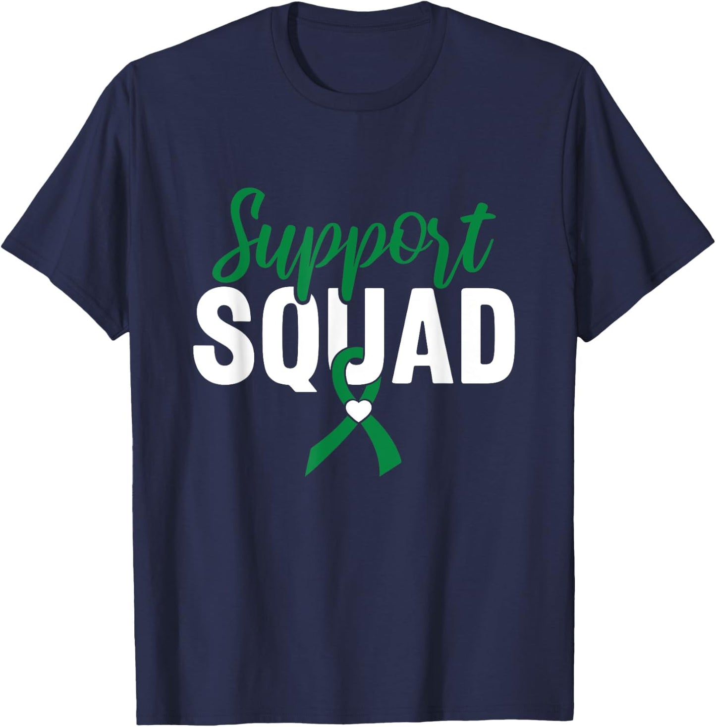 Support Squad Green Ribbon Liver Cancer Awareness T-Shirt - T-Shirt | Navy