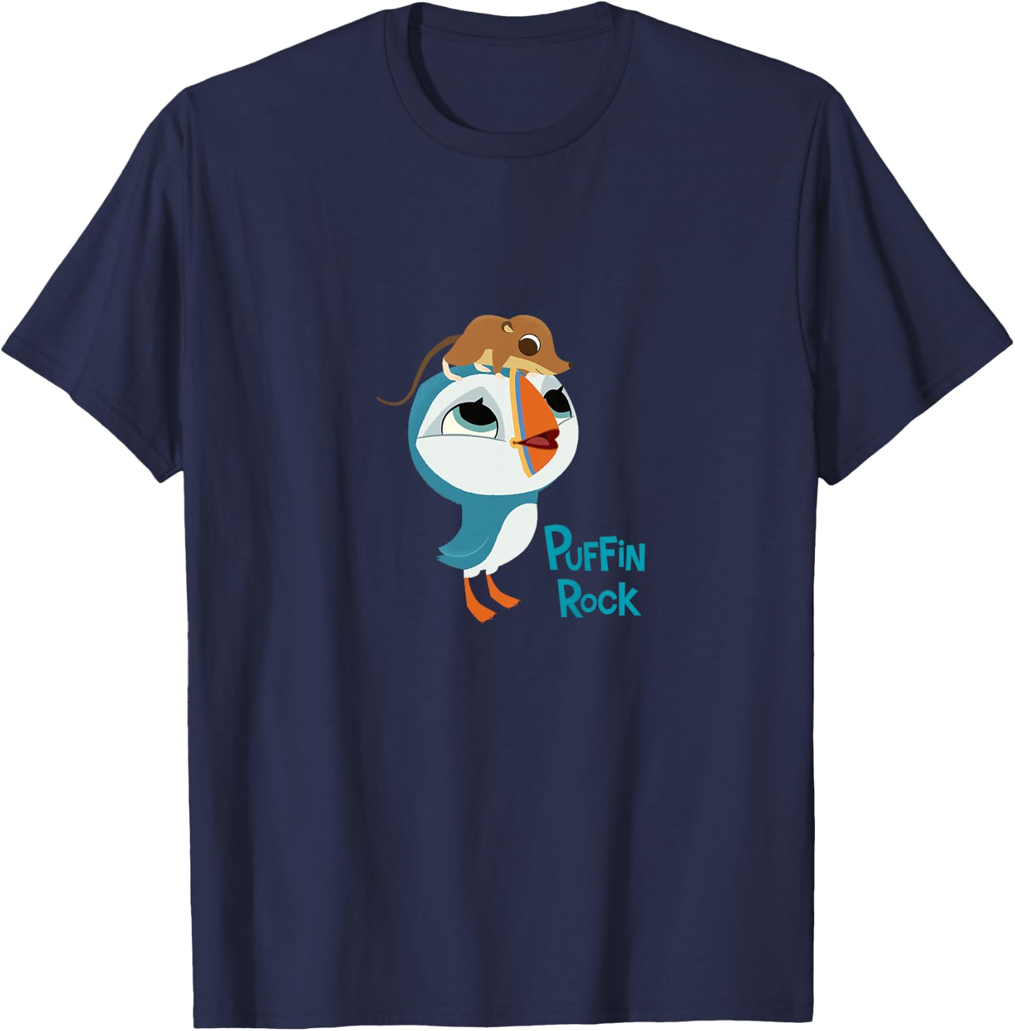 Puffin Rock - Official Merchandise - Oona & Mossy T-Shirt - T-Shirt | Navy