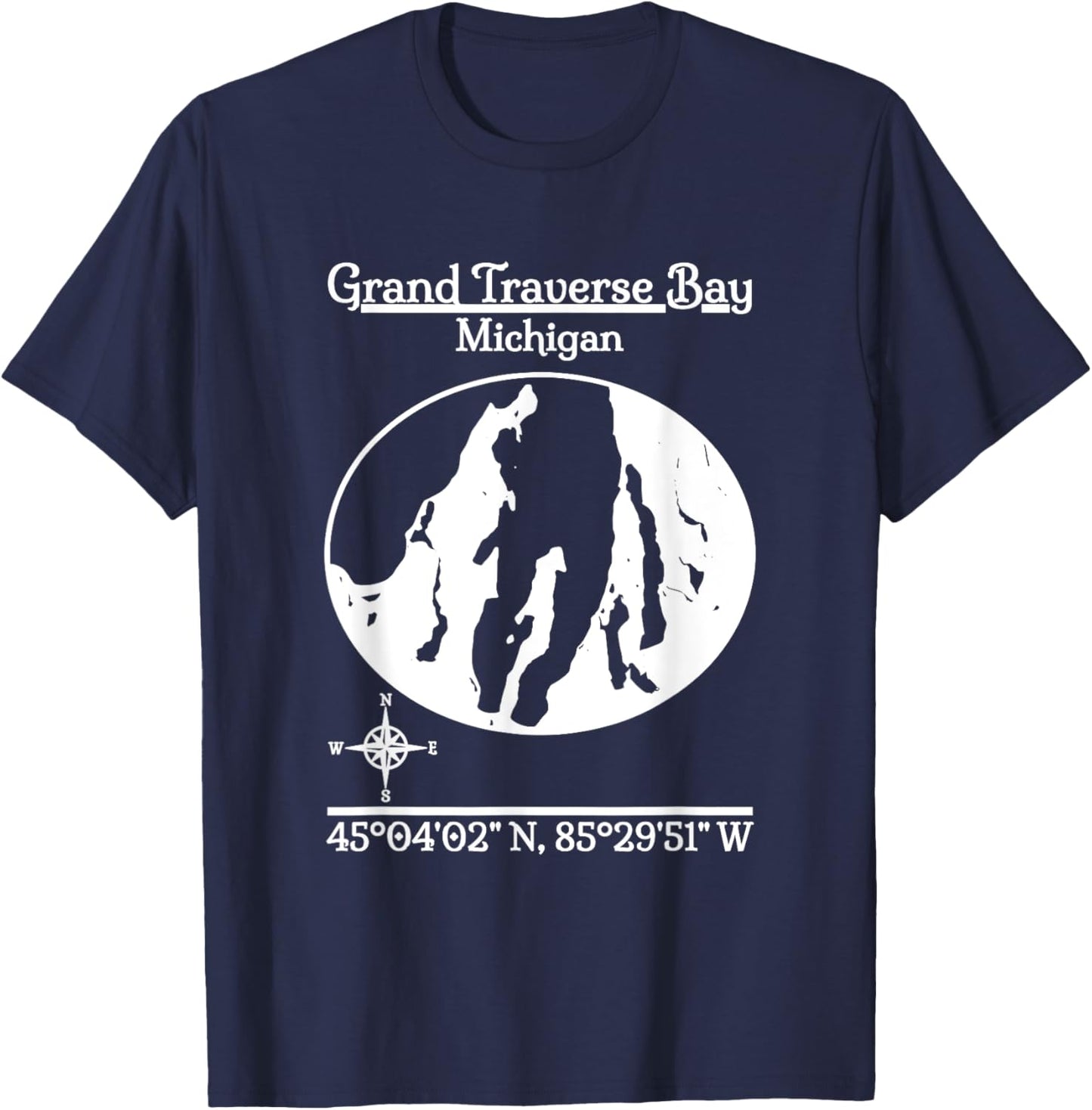 Grand Traverse Bay - Michigan T-Shirt - T-Shirt | Navy