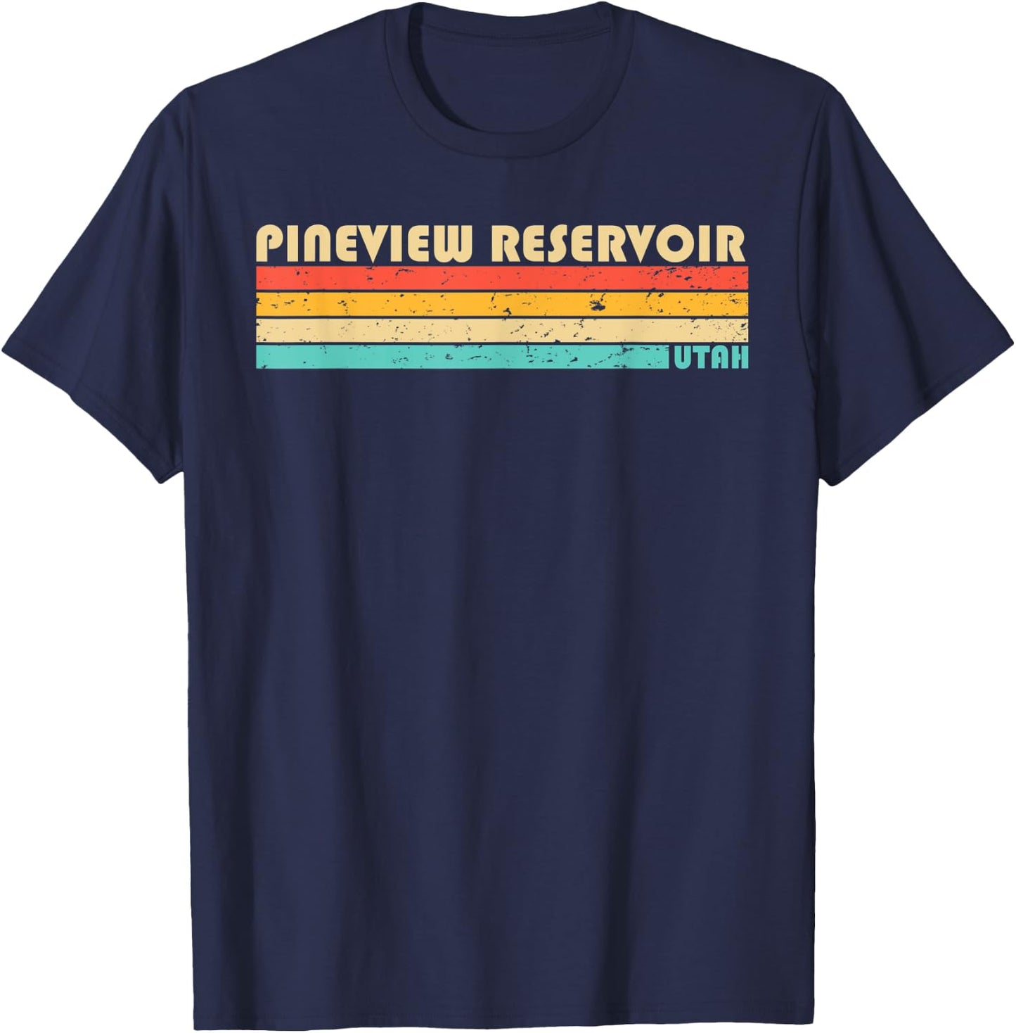 PINEVIEW RESERVOIR UTAH Funny Fishing Camping Summer Men Women Kids T-Shirt - T-Shirt | Navy