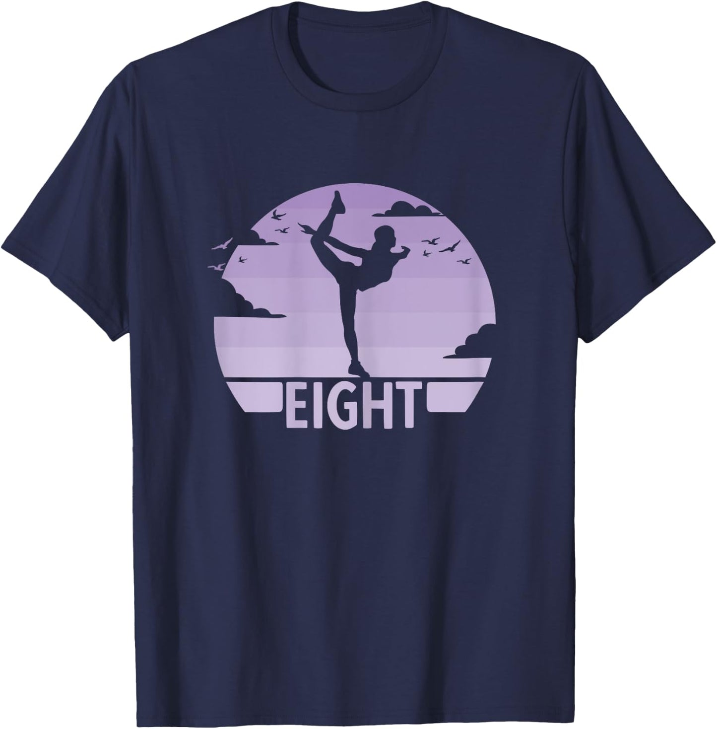 8th Birthday Gymnast Dancer 8 Years Girl Gymnastics T-Shirt - T-Shirt | Navy
