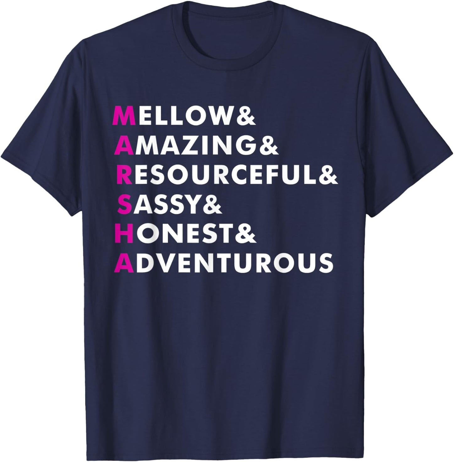 Marsha Name Shirt Personalized Gift T-Shirt - T-Shirt | Navy