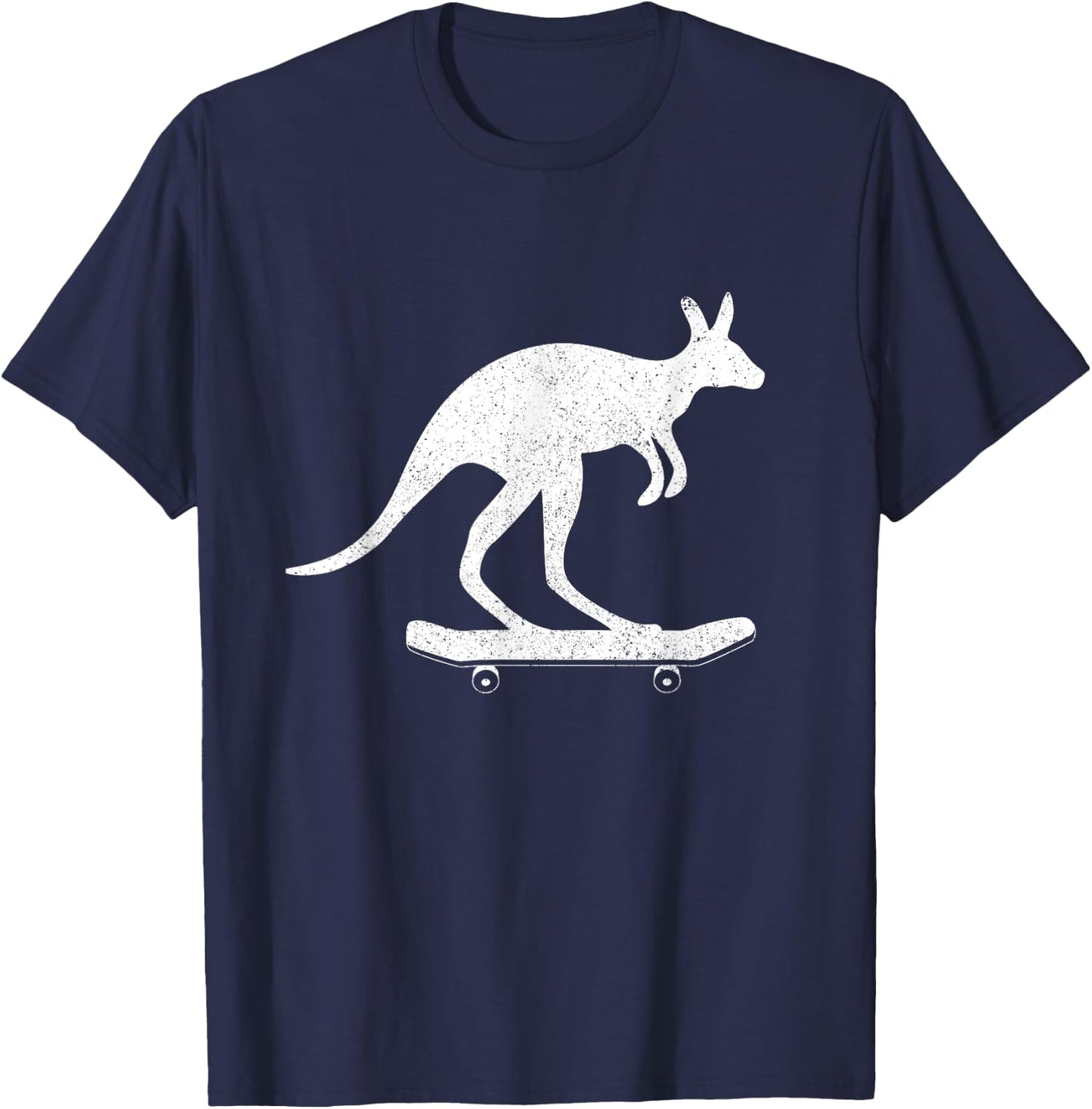 Cool Kangaroo rides Skateboard Fun Australia Travel Gift T-Shirt - T-Shirt | Navy