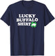 LUCKY BUFFALO SHIRT - NY New York sports 4 leaf clover funny T-Shirt - T-Shirt | Navy