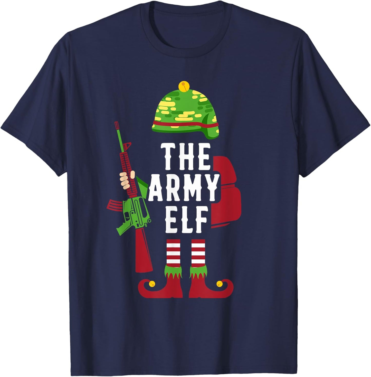 The Army Elf Funny Christmas Gifts for Soldiers T-Shirt - T-Shirt | Navy