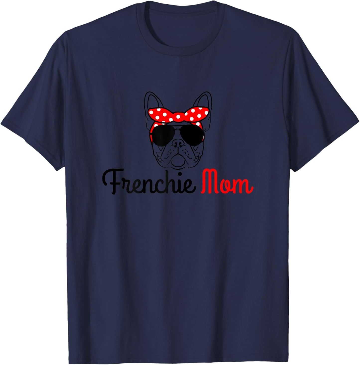 Frenchie Mom Vintage Funny Dog French Bulldog Women Kids T-Shirt - T-Shirt | Navy