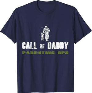 Gamer Dad Call of Daddy Parenting Ops Father's Day T-Shirt - T-Shirt | Navy