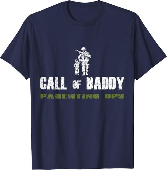 Gamer Dad Call of Daddy Parenting Ops Father's Day T-Shirt - T-Shirt | Navy