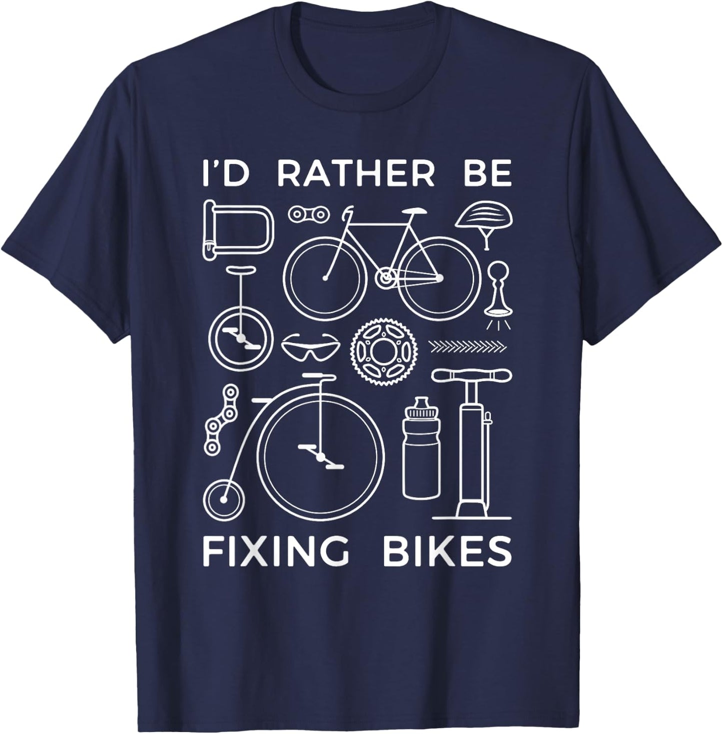Bicycle Mechanic Rather Be Fixing Bike Repairmen T-Shirt - T-Shirt | Navy