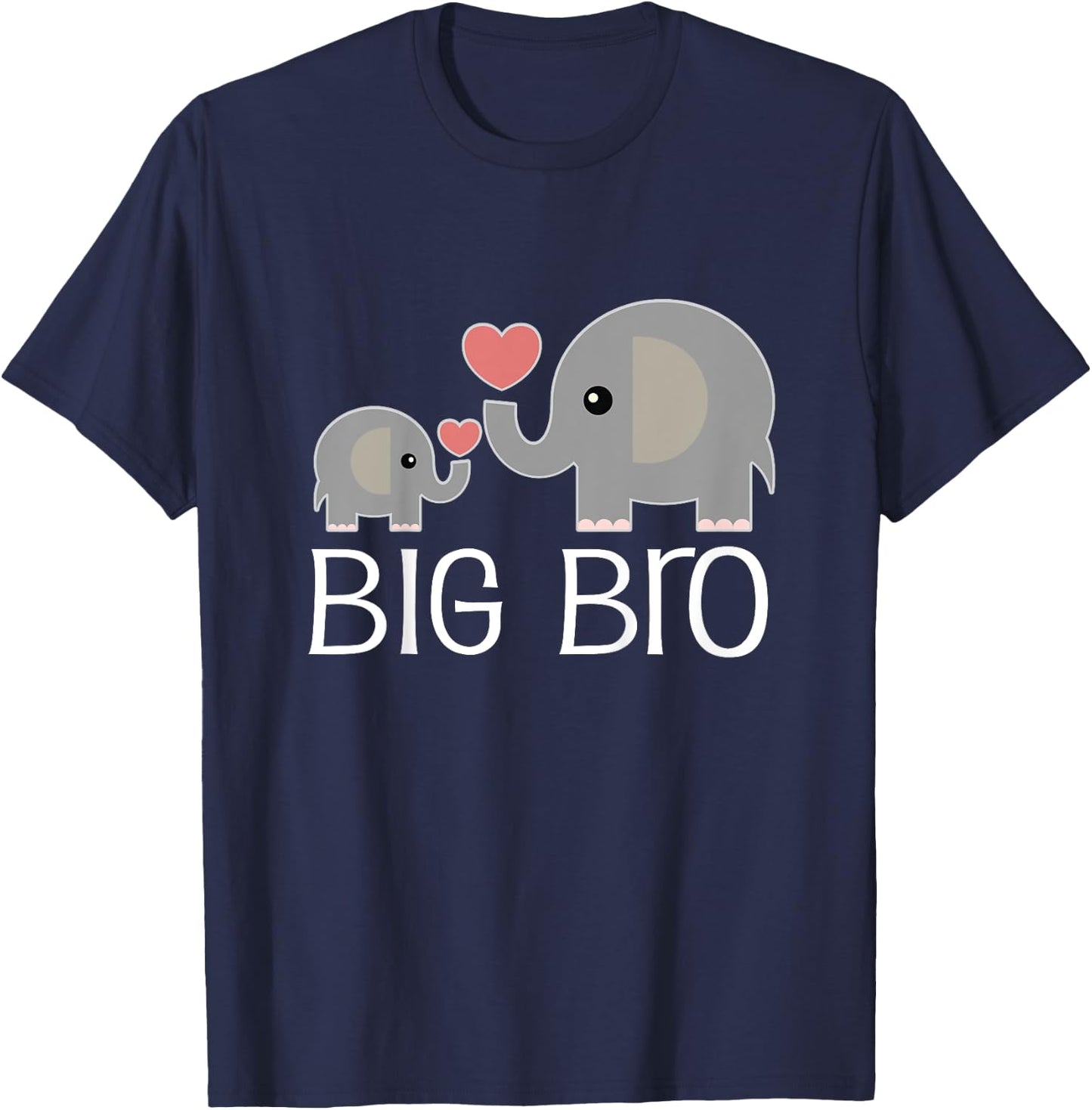 Kids Brother Cute Big Bro Announcement Elephant T-Shirt - T-Shirt | Navy