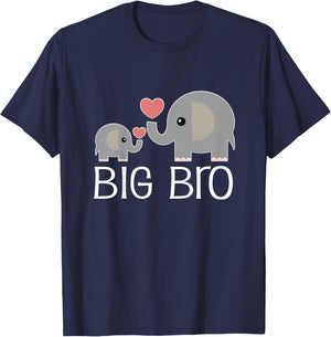 Kids Brother Cute Big Bro Announcement Elephant T-Shirt - T-Shirt | Navy