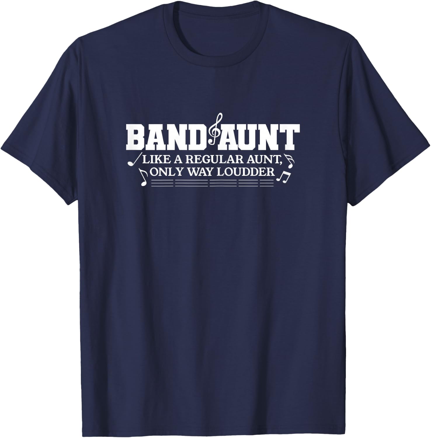 Band Aunt Auntie Marching Band Musician T-Shirt - T-Shirt | Navy