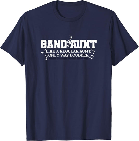 Band Aunt Auntie Marching Band Musician T-Shirt - T-Shirt | Navy