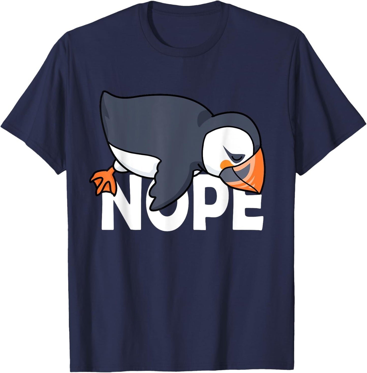 Atlantic Puffin Shirt Men Puffin Bird Shirt Puffin Gift Nope T-Shirt - T-Shirt | Navy