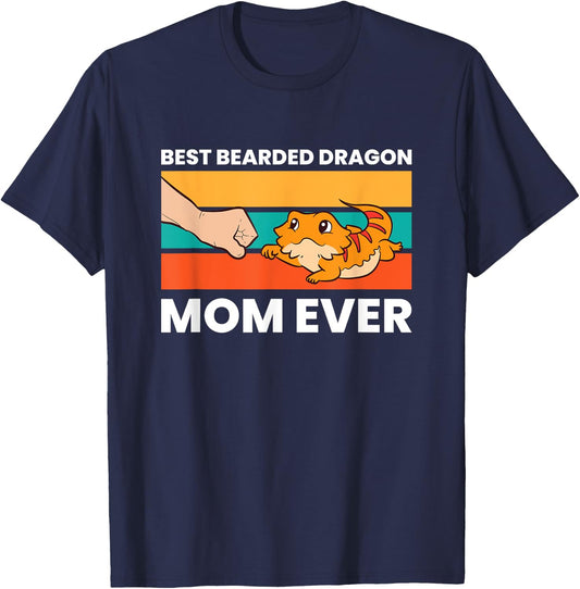 Best Bearded Dragon Mom Ever Lizard Girl Bearded Dragon T-Shirt - T-Shirt | Navy