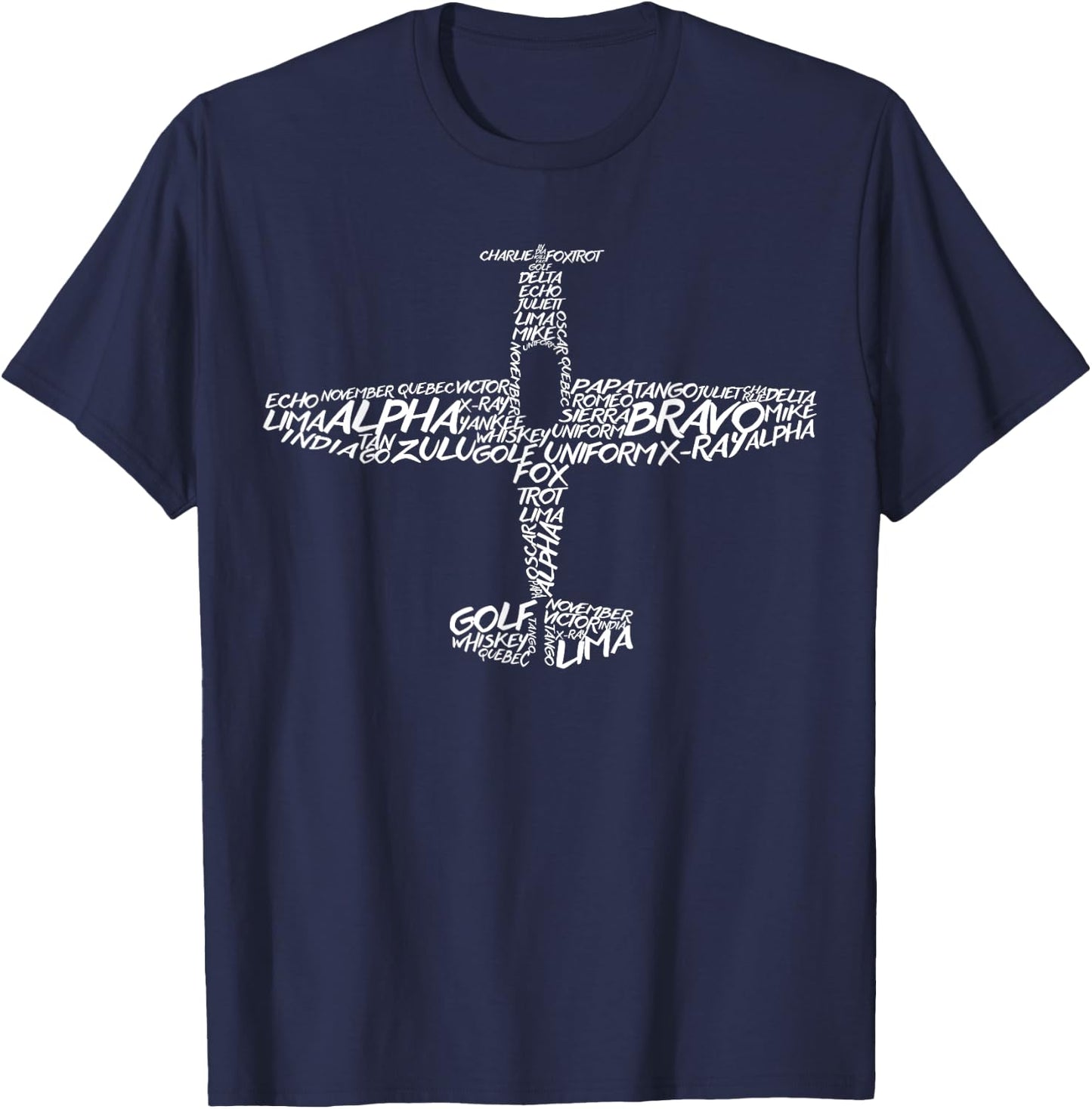 Phonetic Alphabet | Pilot Airplane T-Shirt - T-Shirt | Navy