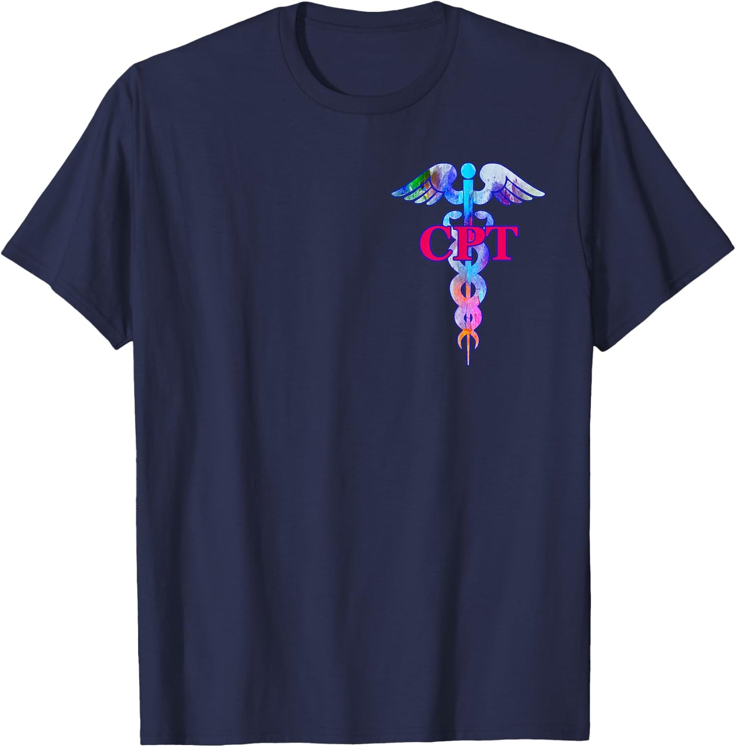Certified Phlebotomy Technician CPT Caduceus Medical Symbol T-Shirt - T-Shirt | Navy