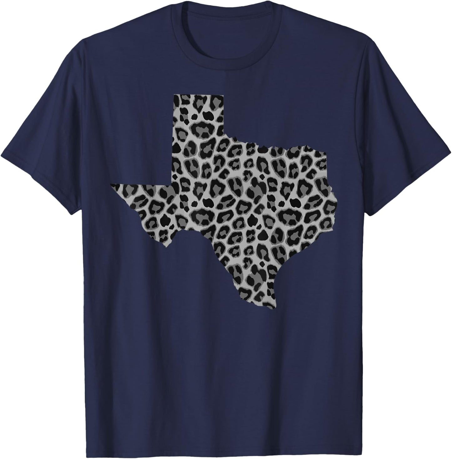 Cute Texas Shape Leopard Print | Wildlife Animal Lover Gift T-Shirt - T-Shirt | Navy