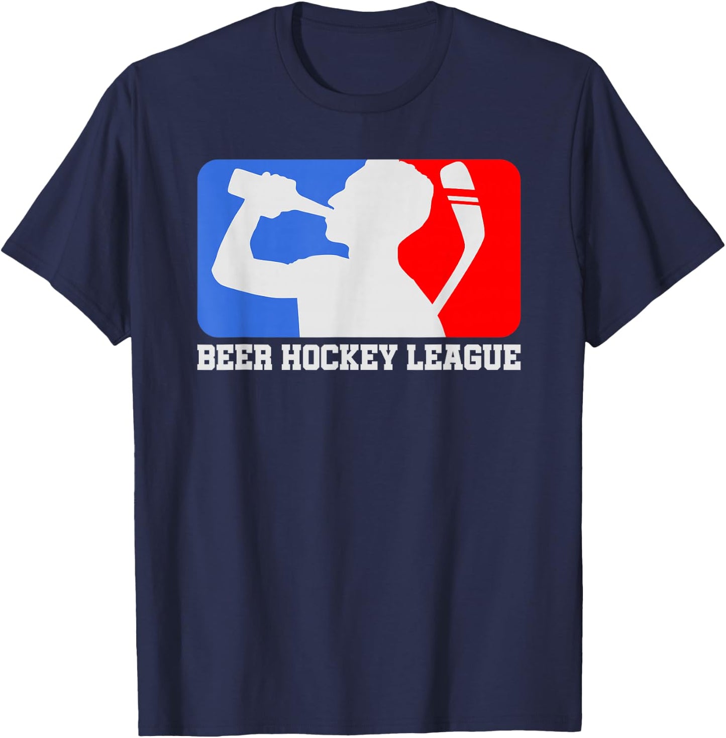 Cool Beer Hockey League Ice-Hockey Gift T-Shirt - T-Shirt | Navy