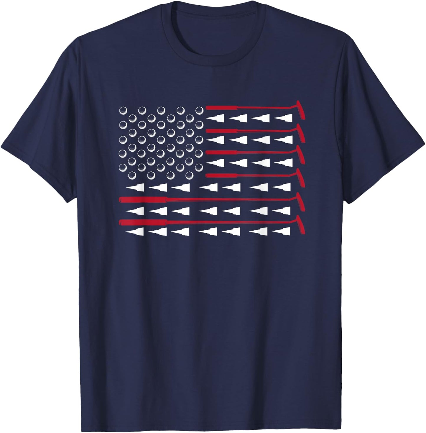 Golf Club USA Flag Patriotic American Golfer Pride Golf T-Shirt - T-Shirt | Navy