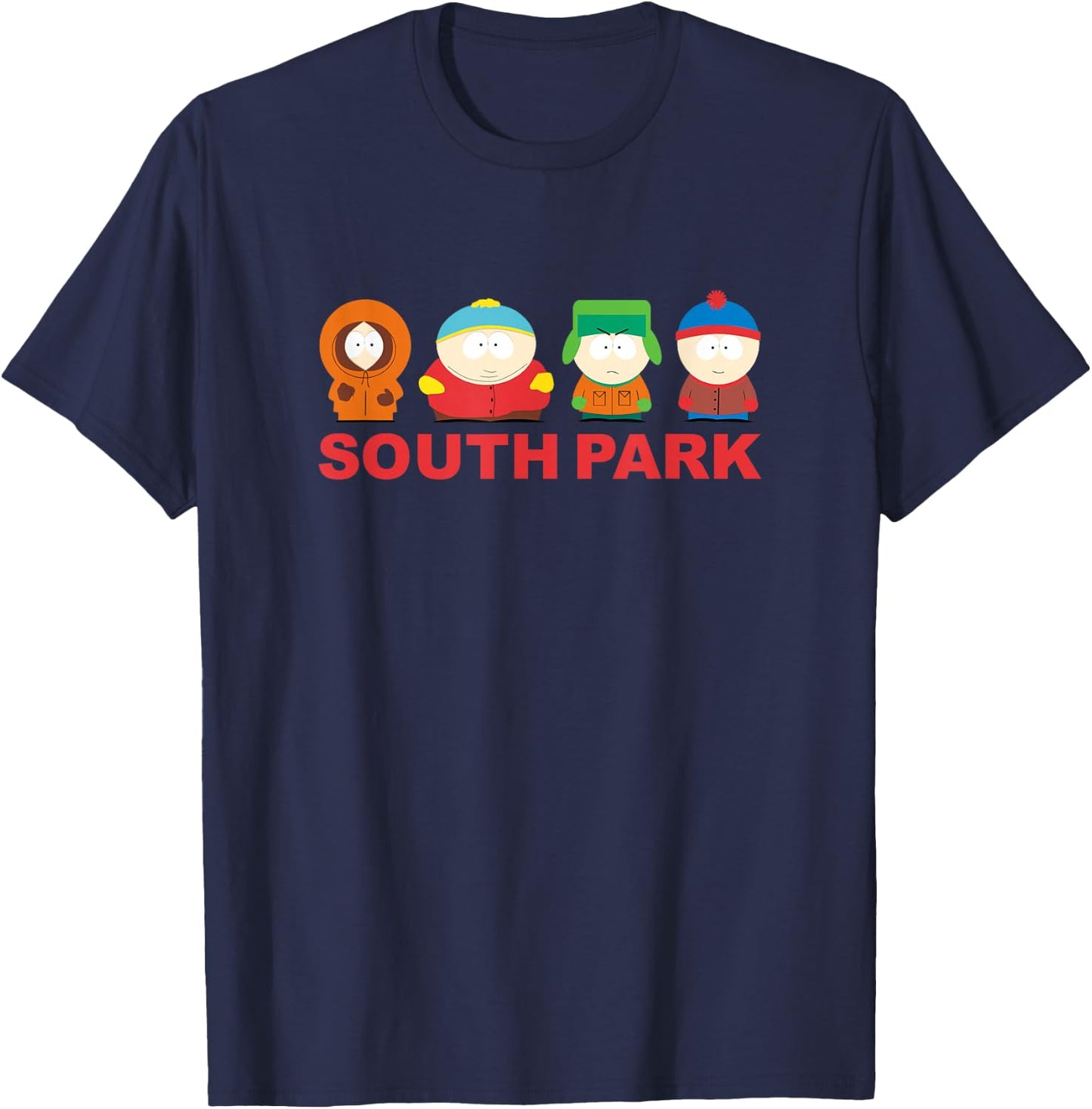 South Park Gang On Top of Logo T-Shirt - T-Shirt | Navy