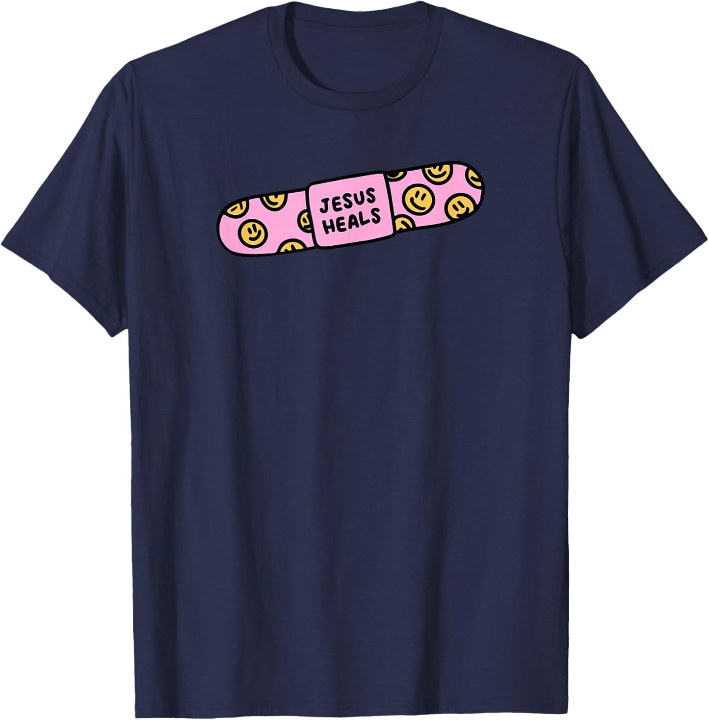 Jesus heal Funny Christian Faith Healer Healing T-Shirt - T-Shirt | Navy