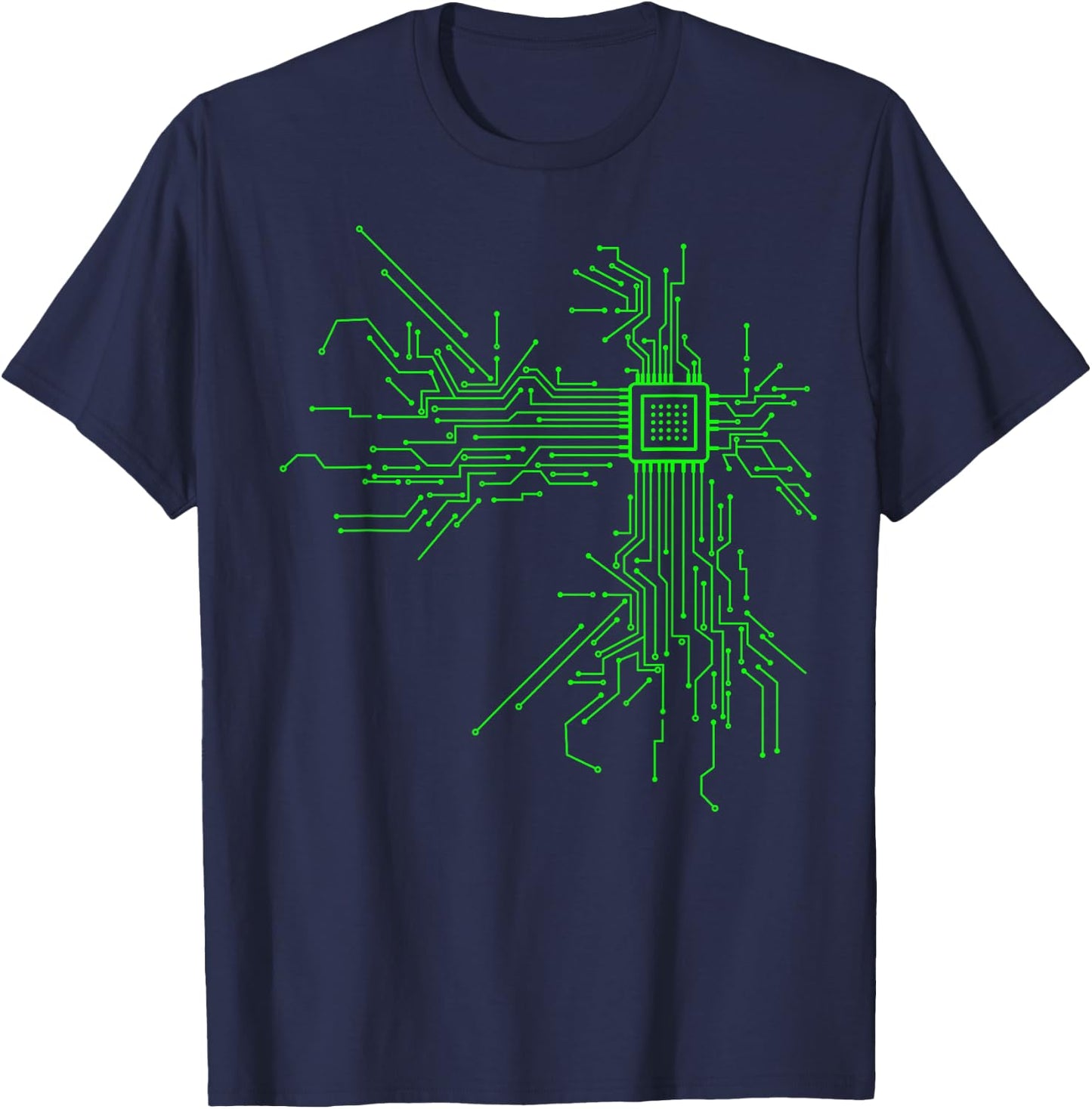 CPU Heart Circuit Board Funny Programmer Technology Core T-Shirt - T-Shirt | Navy