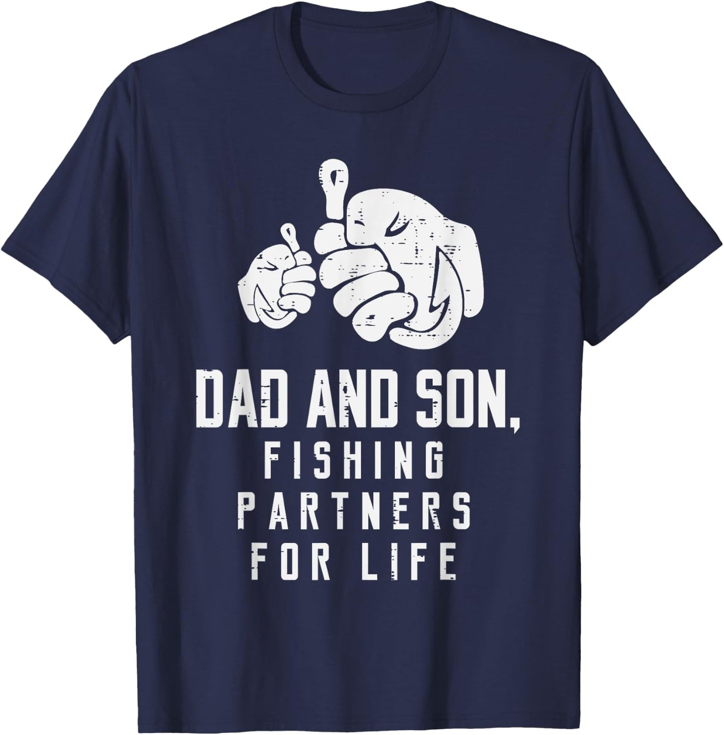 Dad And Son Fishing Partners For Life Matching Boys Men T-Shirt - T-Shirt | Navy