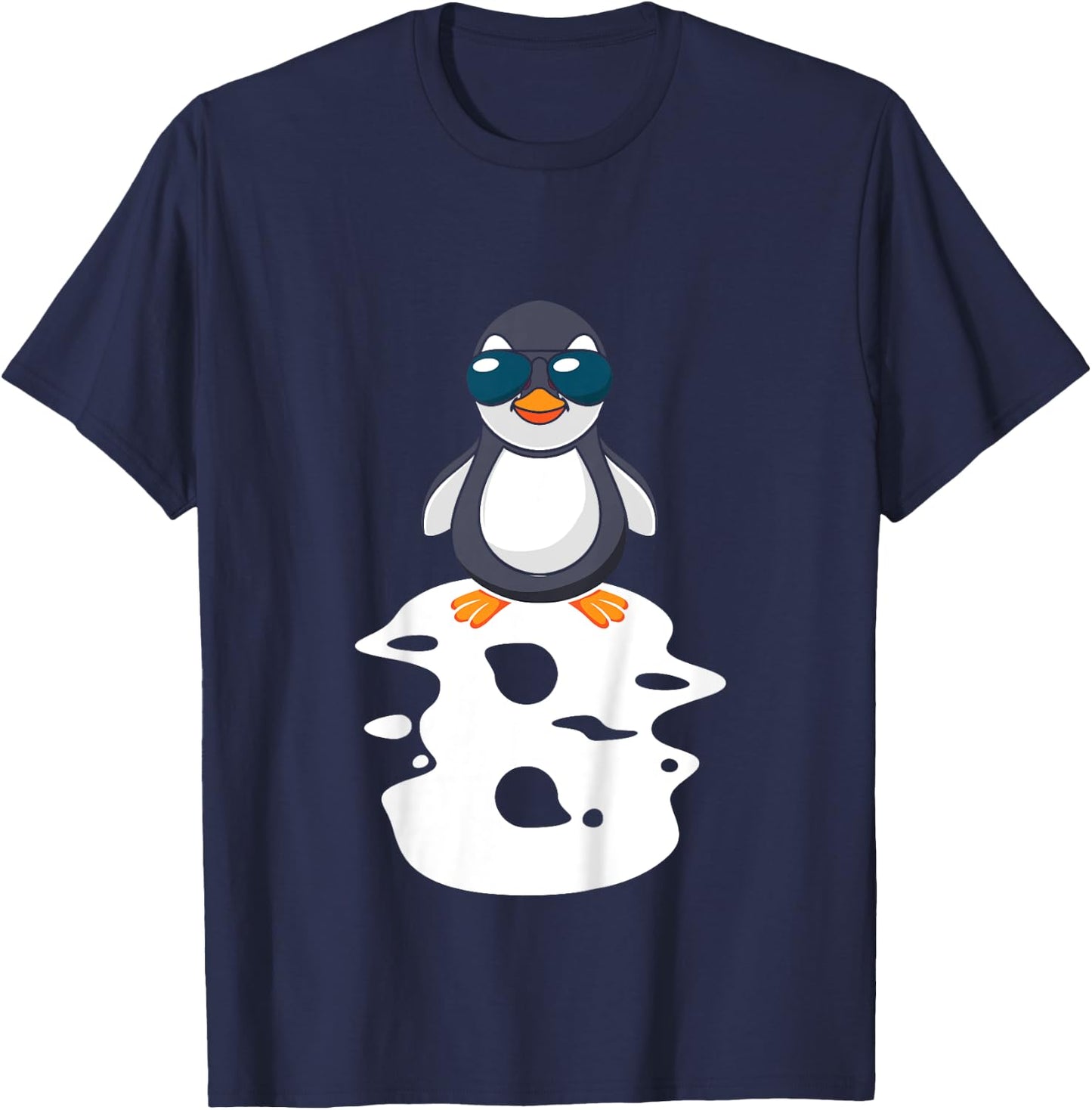 I Am Already 8 Years Old Penguin 8th Birthday T-Shirt - T-Shirt | Navy