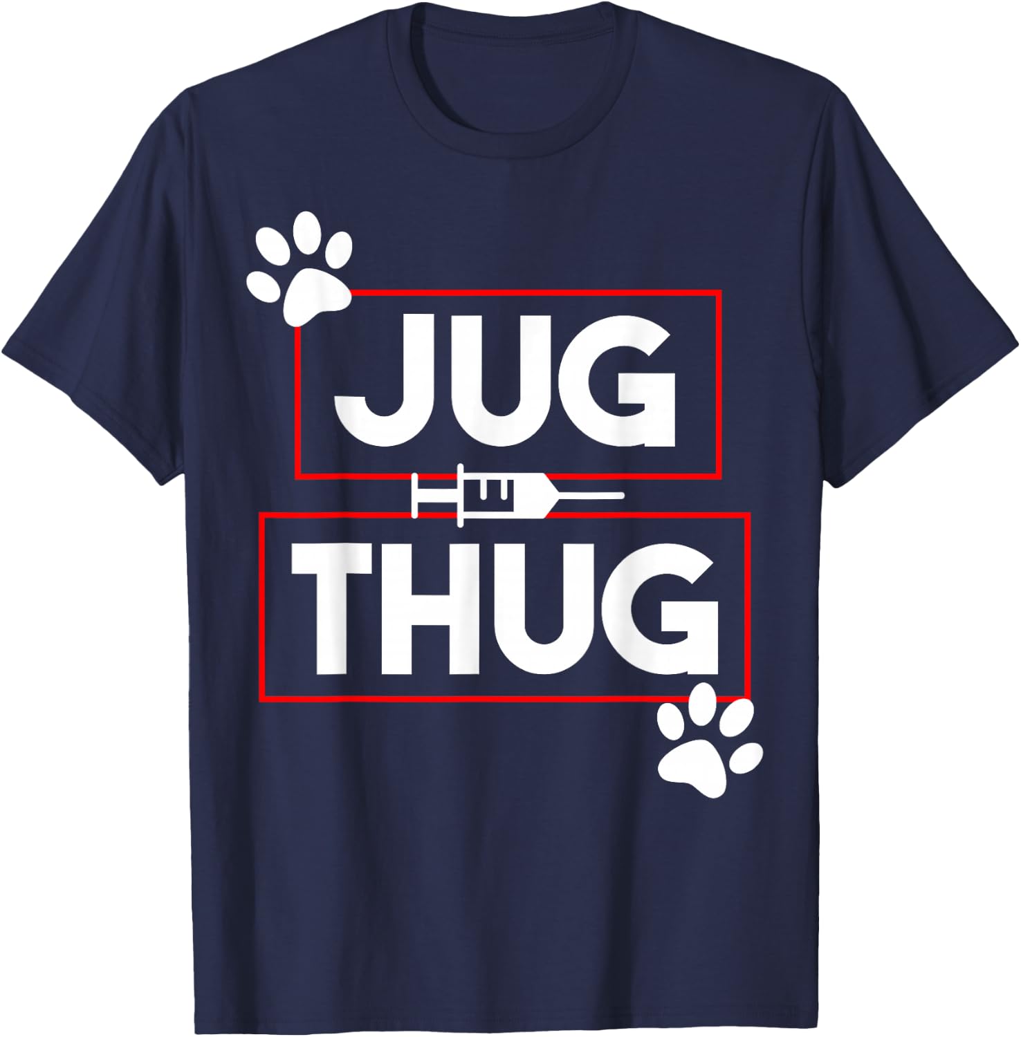 Funny Vet Tech Jug Thug Blood Draw Gifts T-Shirt - T-Shirt | Navy