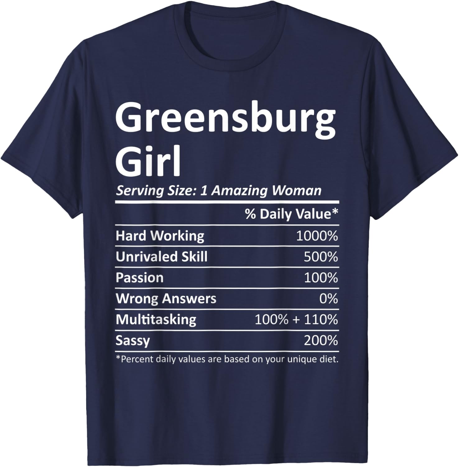 GREENSBURG GIRL PA PENNSYLVANIA Funny City Home Roots Gift T-Shirt - T-Shirt | Navy