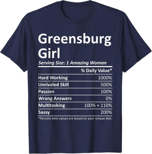 GREENSBURG GIRL PA PENNSYLVANIA Funny City Home Roots Gift T-Shirt - T-Shirt | Navy
