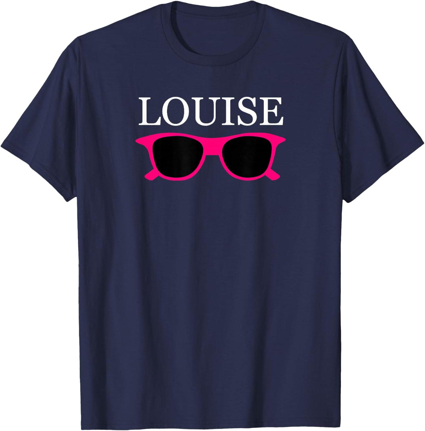 Louise Pink Glasses Cute Matching Best Friends T-Shirt - T-Shirt | Navy
