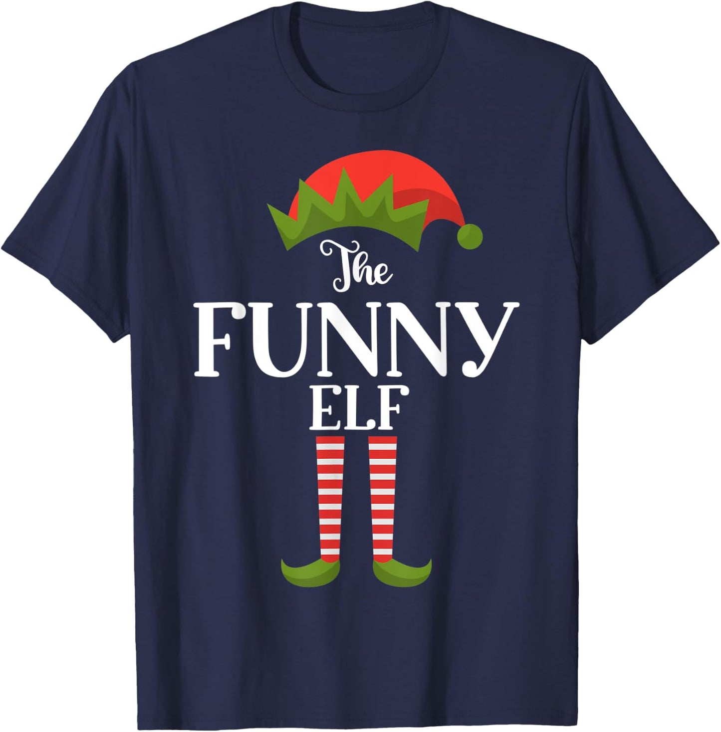 The Funny Elf Xmas Funny Family Matching Group Christmas T-Shirt - T-Shirt | Navy
