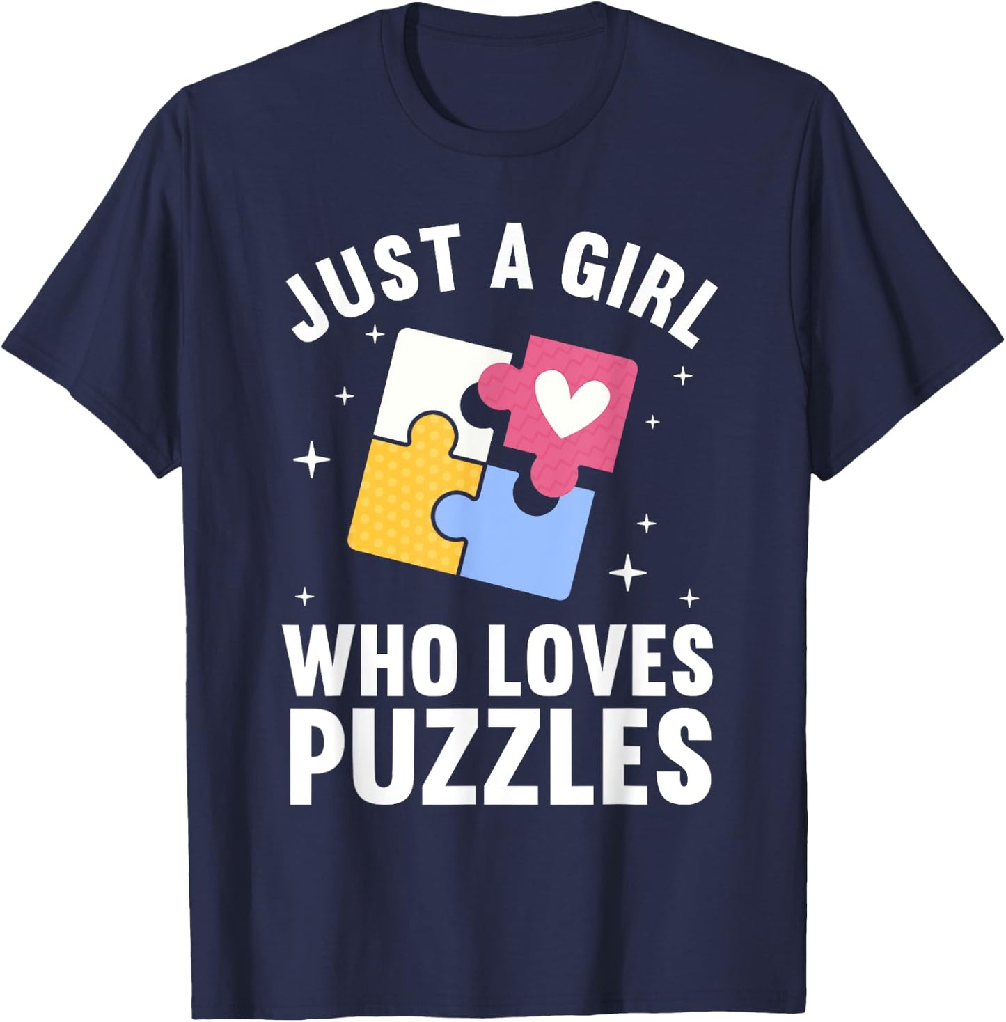 Best Puzzle Art Girls Jigsaw Piece Puzzle Lovers T-Shirt - T-Shirt | Navy